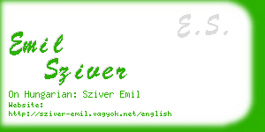 emil sziver business card